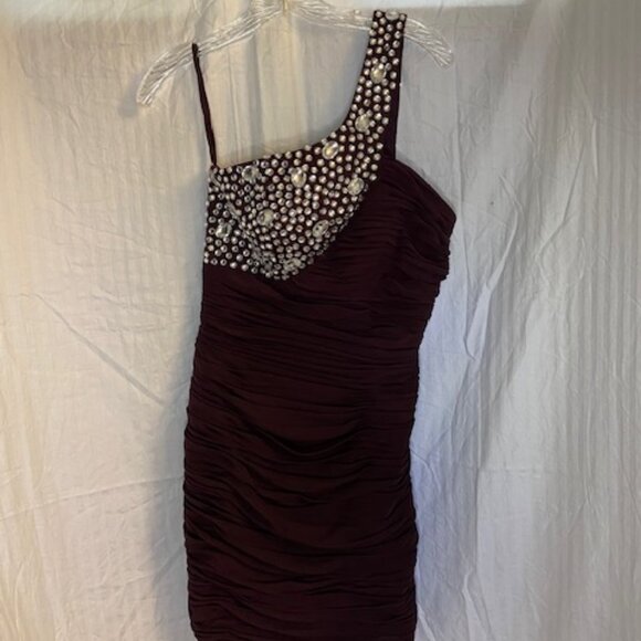 Dresses & Skirts - Dark Burgundy Dress one shoulder strap.